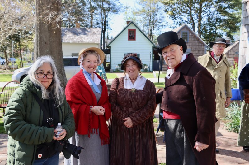 Film producer Annie Tubiolo stands with three Historic Lewes members who played roles in the film. Shown are (l-r) Tubiolo, Tri McCarthy, Rachel Lynch and Marty Rosensweig.